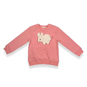 Fuzzy Bunny Patch Sweatshirt - Pink