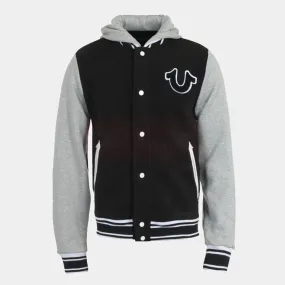 Genuine Best High Quality Style Hooded Varsity Black Jacket