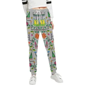 Geometric Floral Summer-Gray Women's Sweatpants