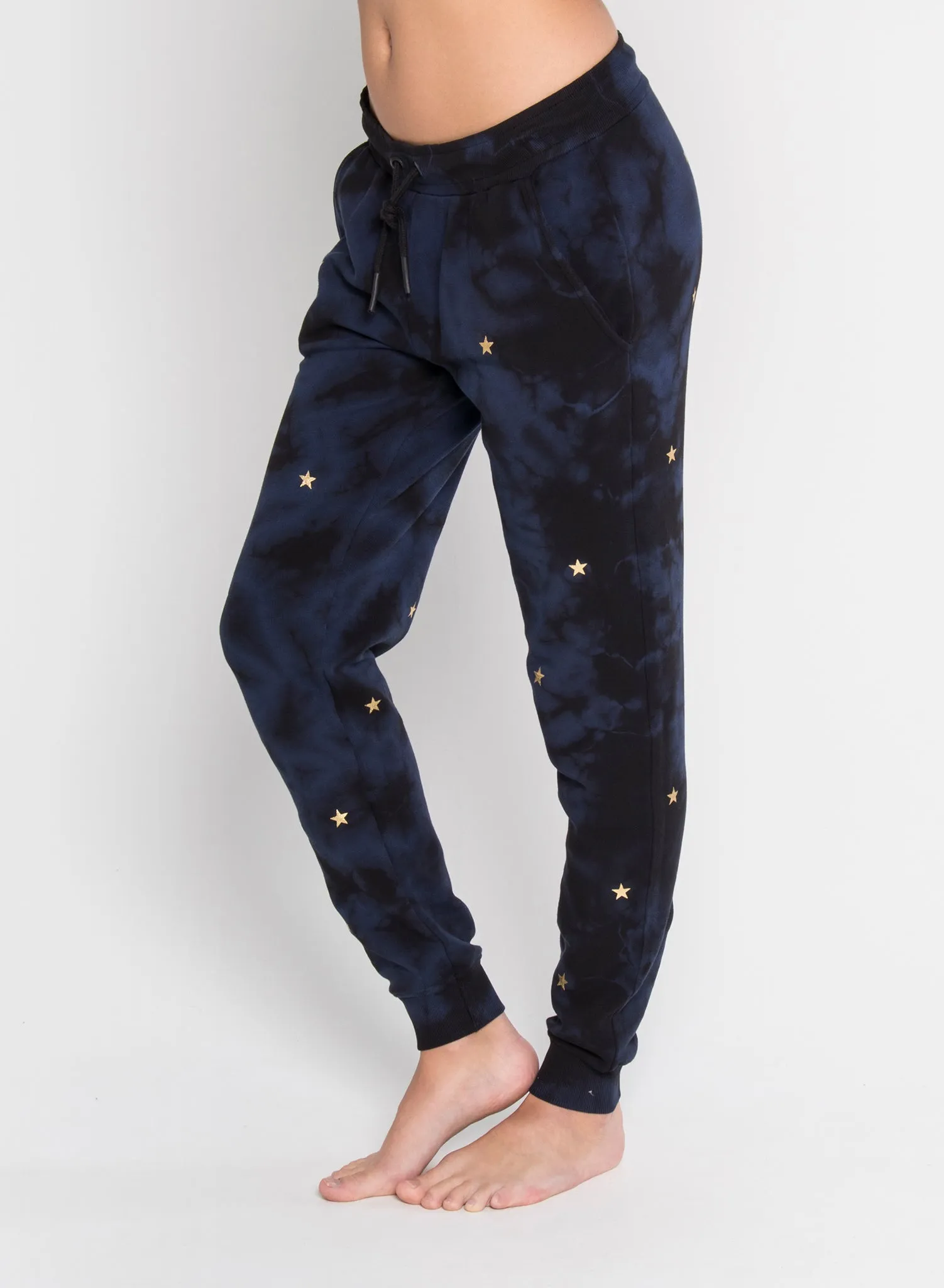 GOLD SCATTERED STARS - Flat Pocket Sweatpants