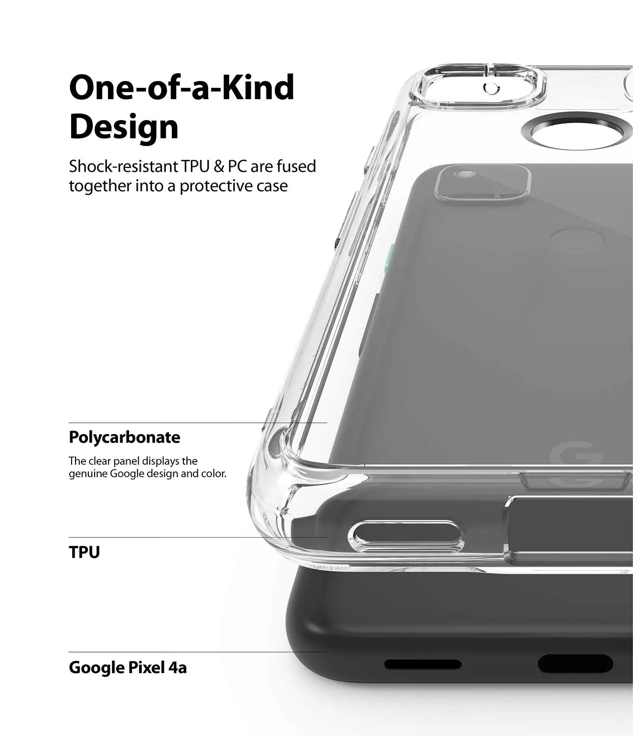 Google Pixel 4a Back Cover Case | Fusion - Clear