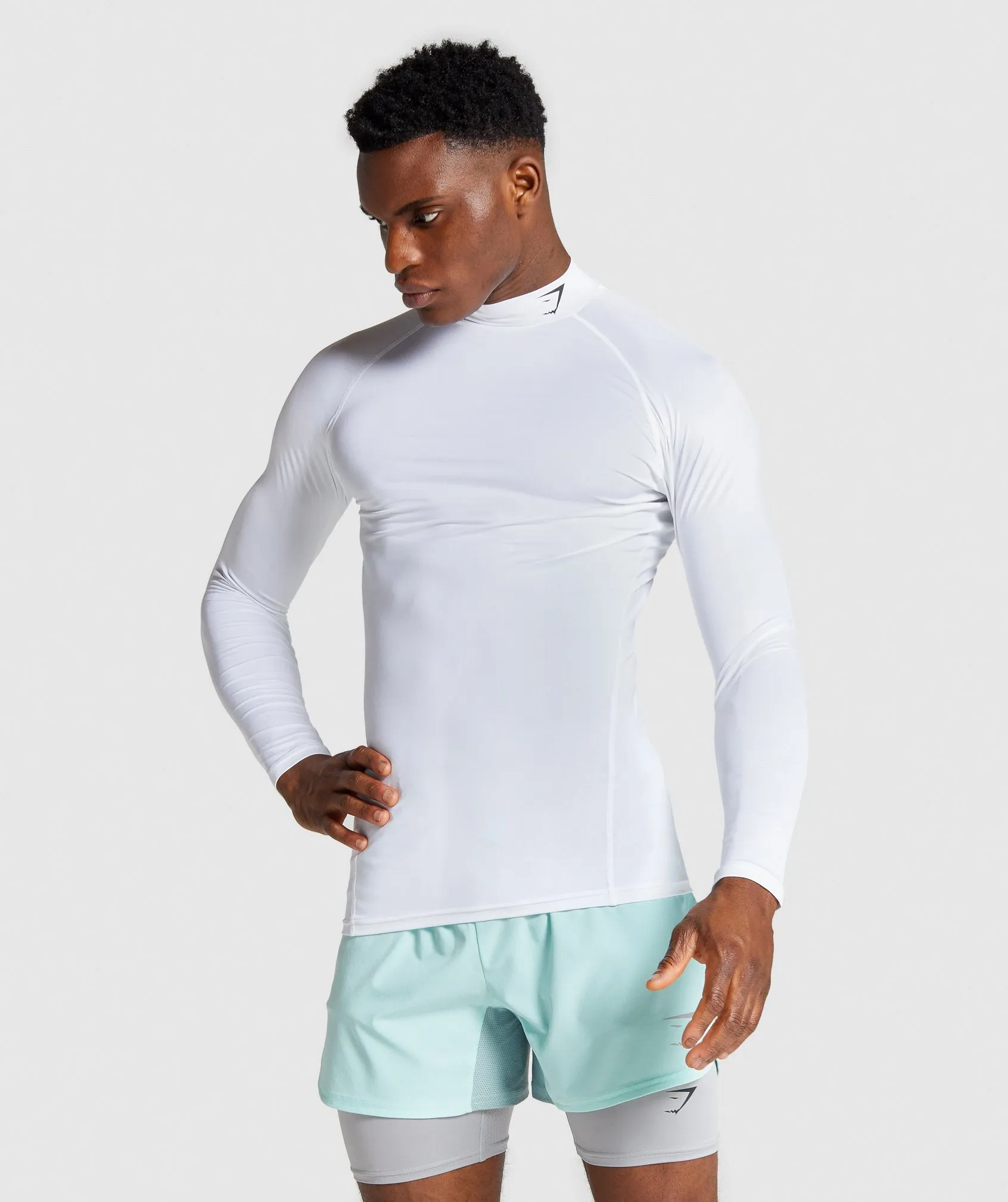 Gymshark Element Baselayer Long Sleeve High Neck T-shirt - White