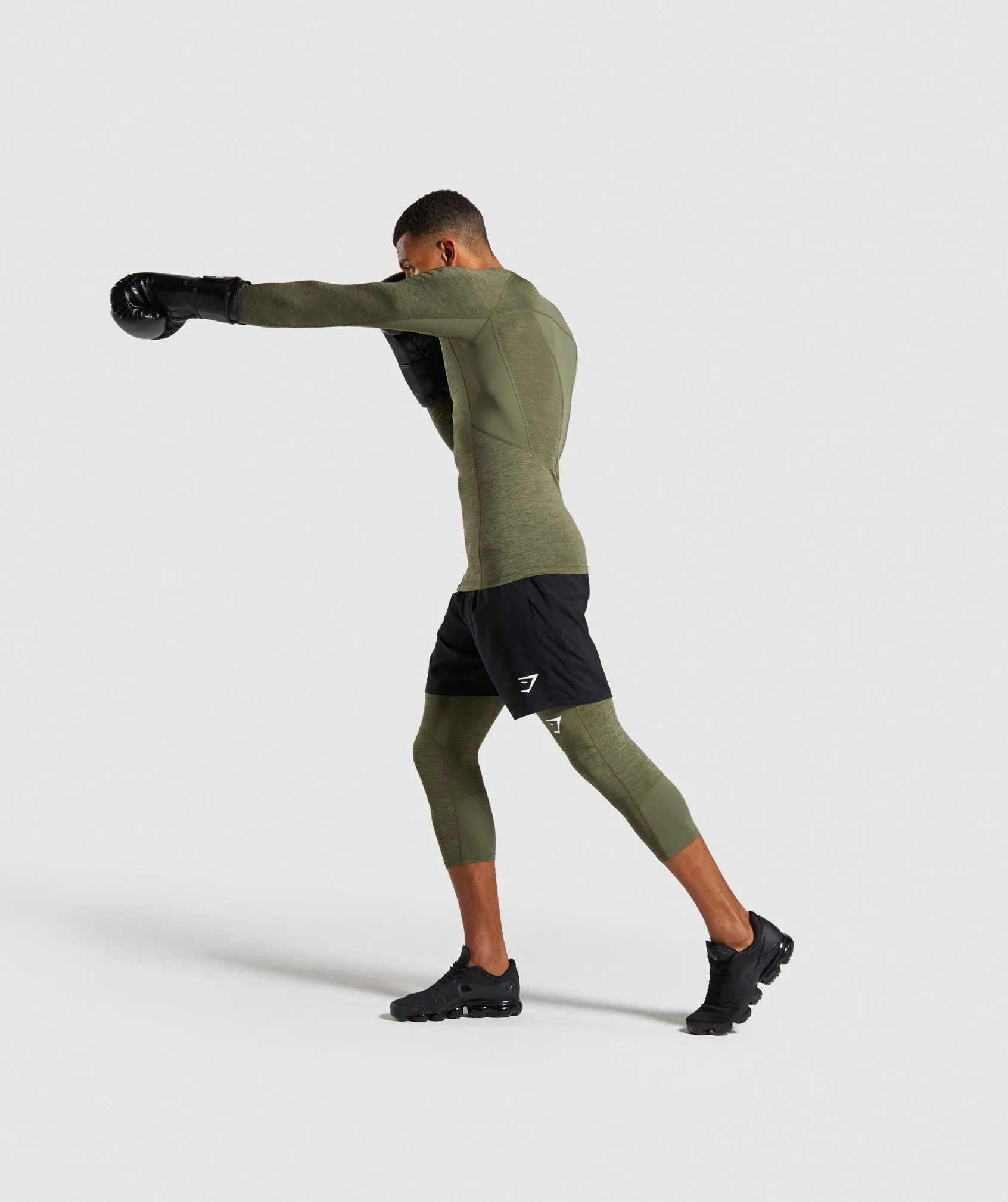 Gymshark Element  Baselayer Long Sleeve Top - Dark Green Marl