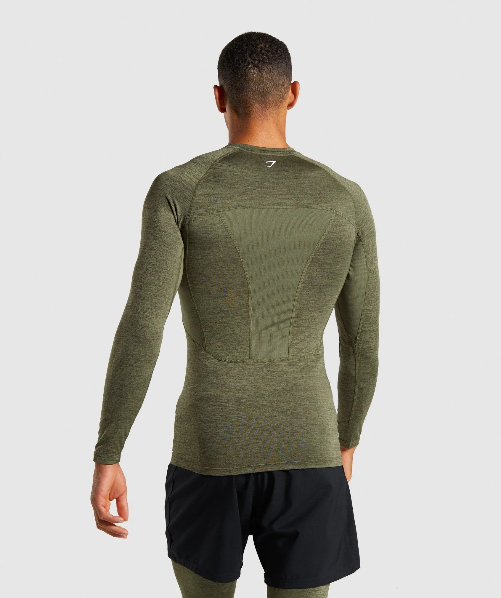 Gymshark Element  Baselayer Long Sleeve Top - Dark Green Marl