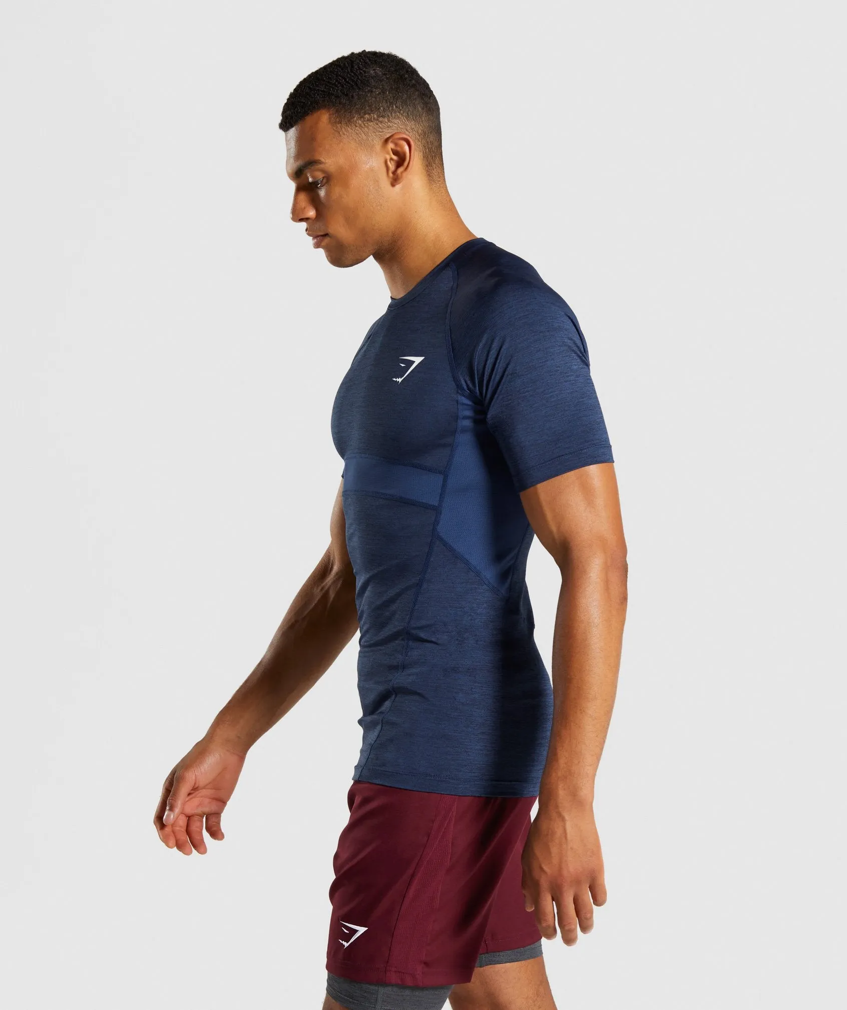 Gymshark Element  Baselayer T-Shirt - Dark Blue Marl