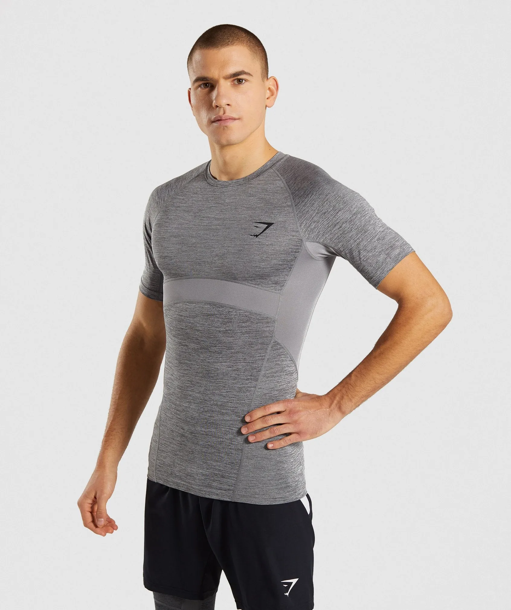 Gymshark Element  Baselayer T-Shirt - Smokey Grey Marl