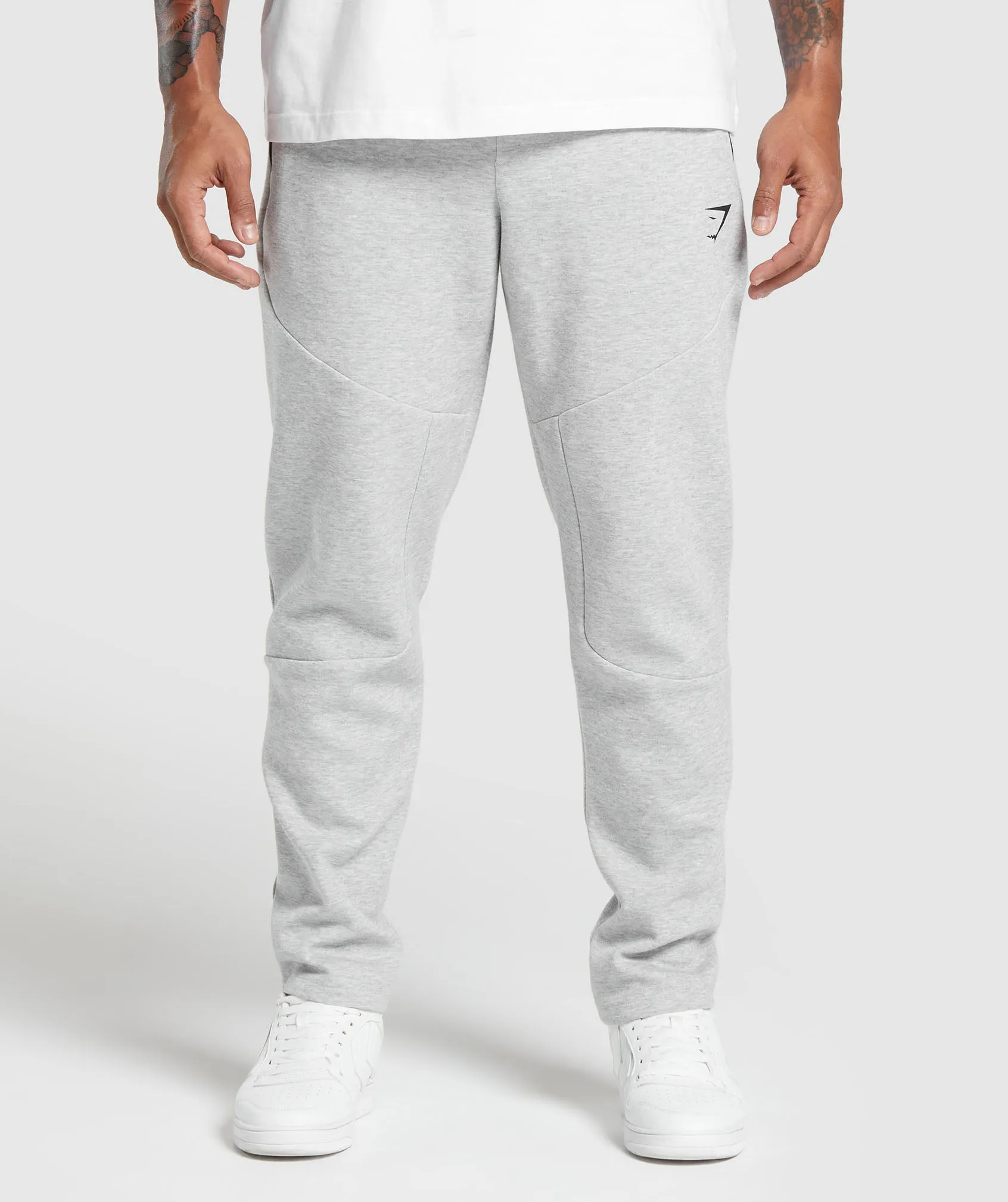 Gymshark Interlock Tech Joggers - Light Grey Core Marl