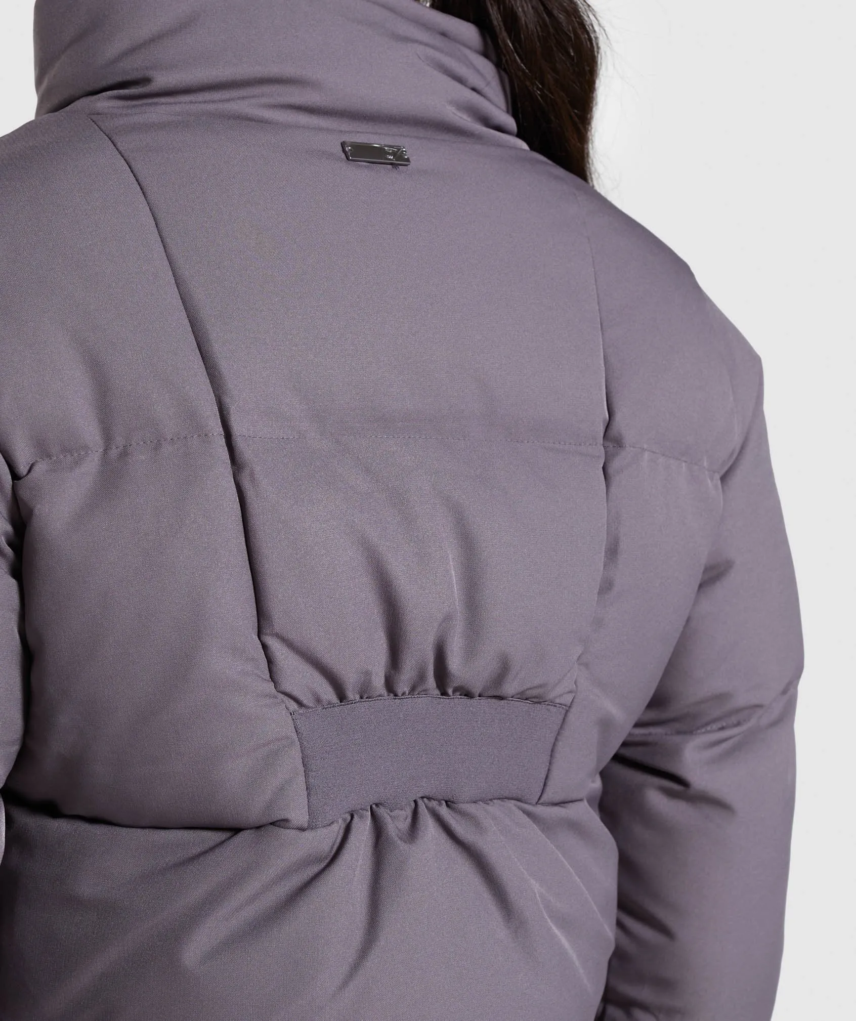 Gymshark Oversized Puffer Jacket - Slate Lavender/Pink