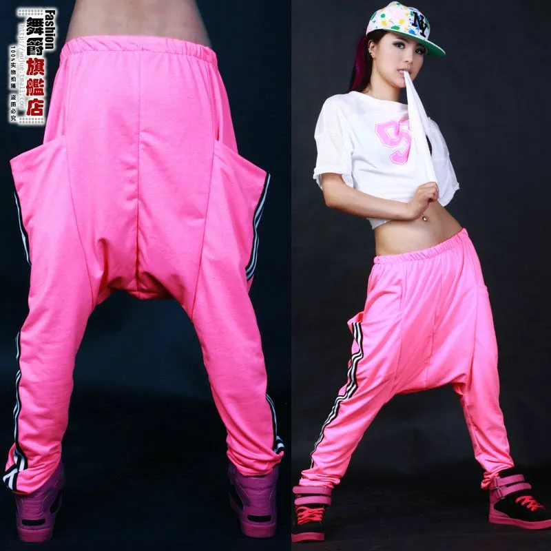 Harem Hip Hop Sweatpants Loose Strip Large Pocket Pants