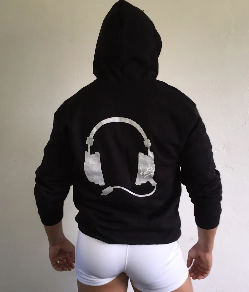 Headphone Hoodie Black / Silver