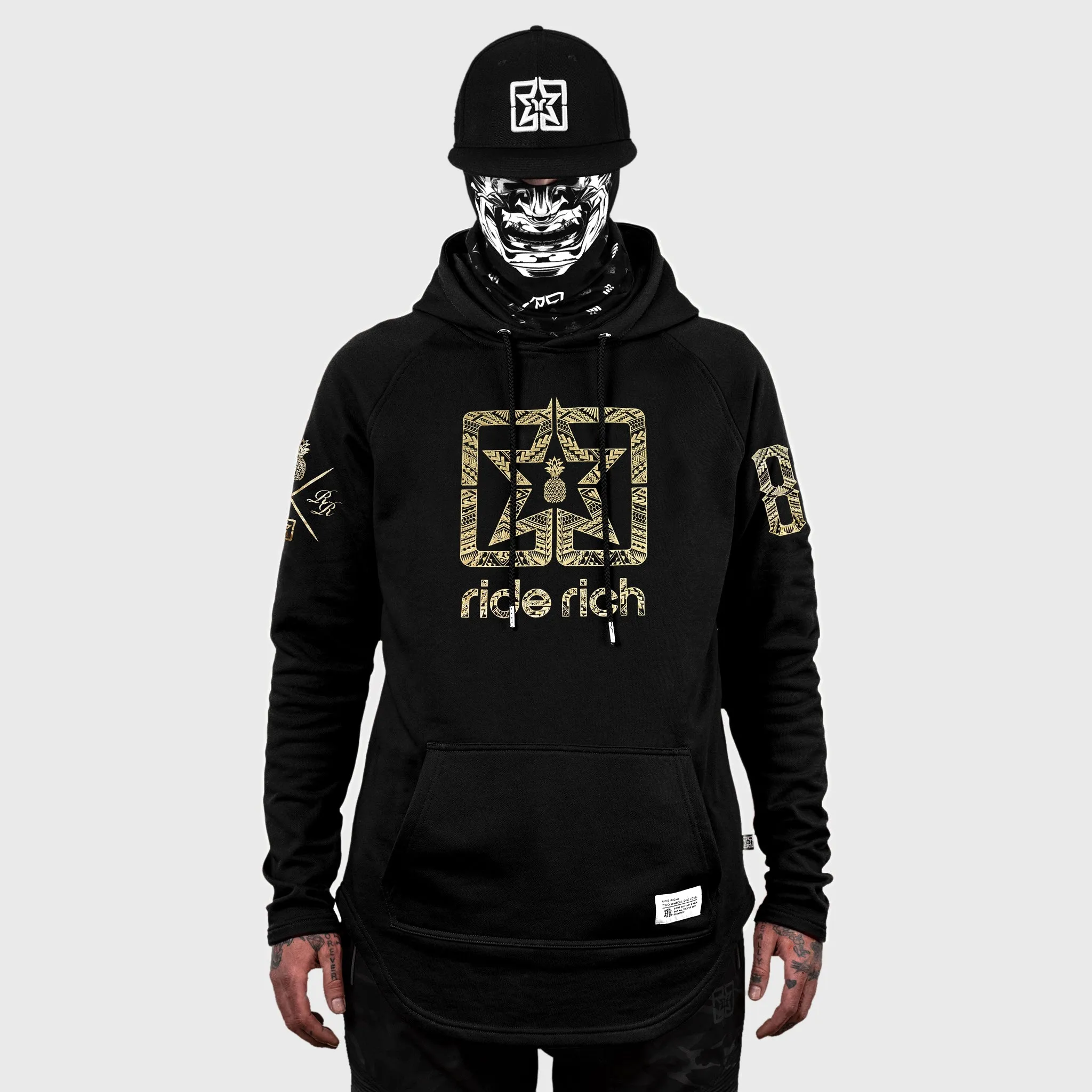 Home Grown 808 Edition Scoop Pullover Hoodie {Gold on Black}