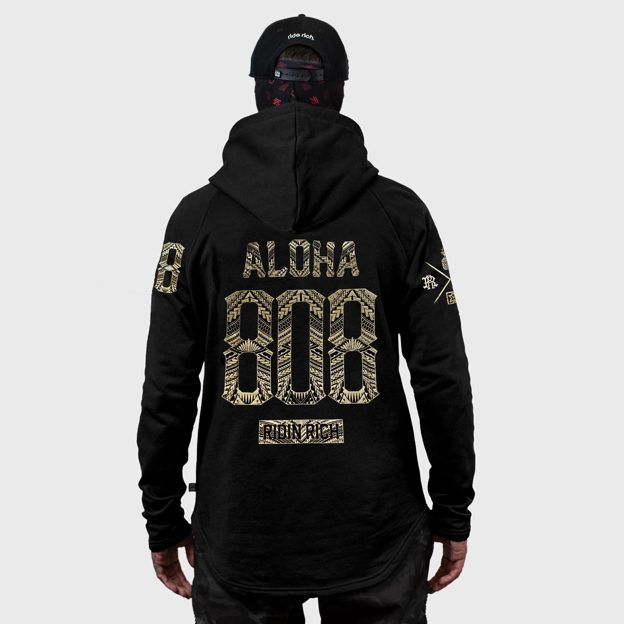 Home Grown 808 Edition Scoop Pullover Hoodie {Gold on Black}