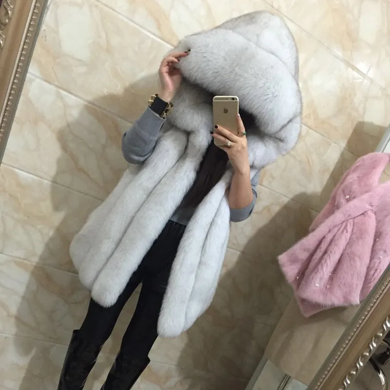 Hooded Fur Coat