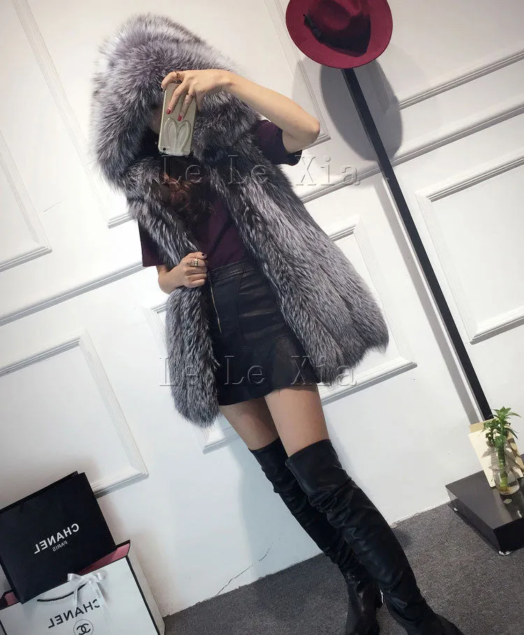 Hooded Fur Coat