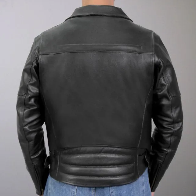 Hot Leathers JKM1022 Mens Motorcycle Leather Jacket with Concealed Carry Pocket