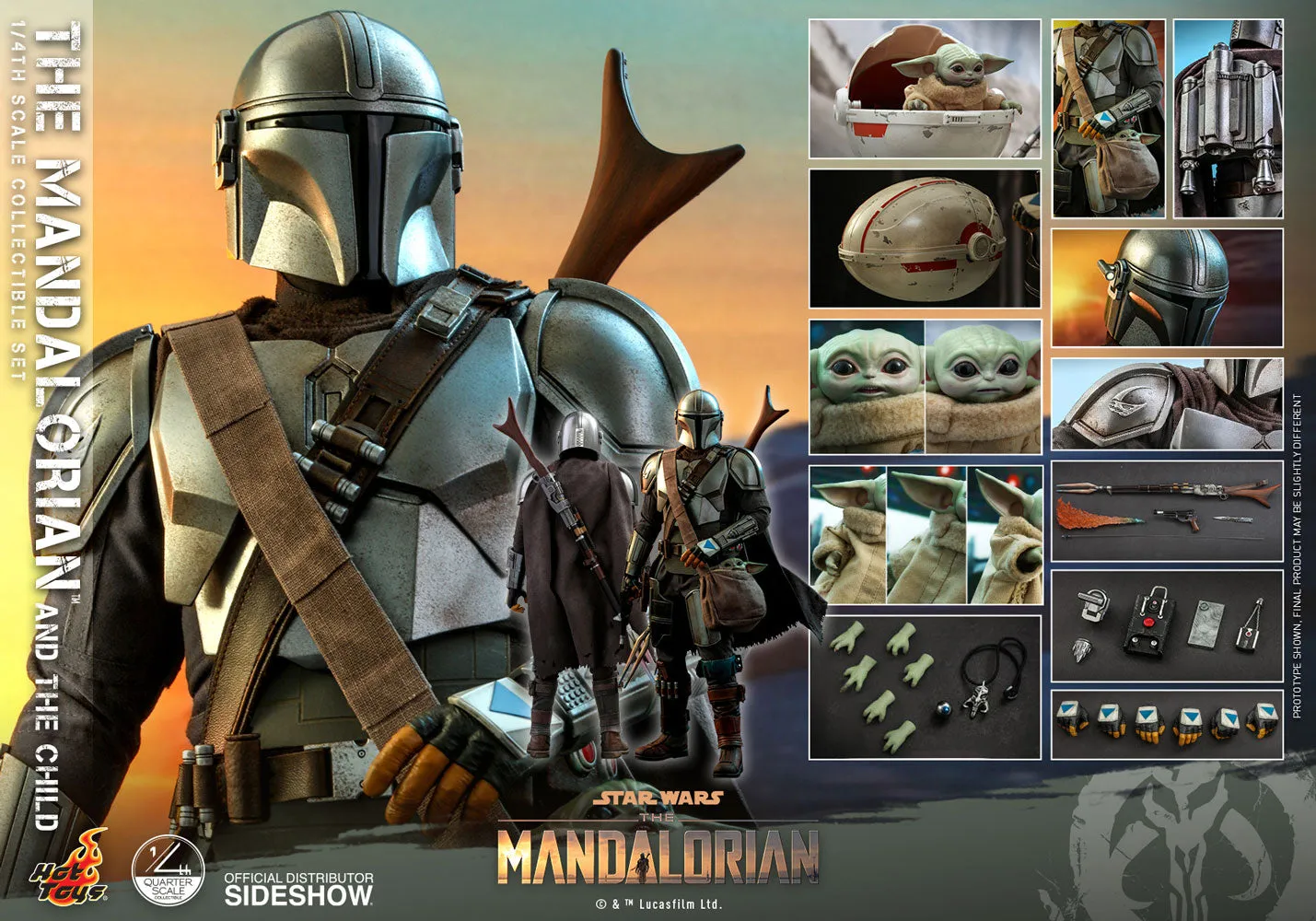 Hot Toys Mandalorian and The Child 1/4 Scale Figure Set (Display Piece)