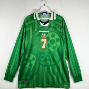 Ireland 1996 Match Worn/ Player Issue Home Shirt - Vintage Long Sleeve Shirt