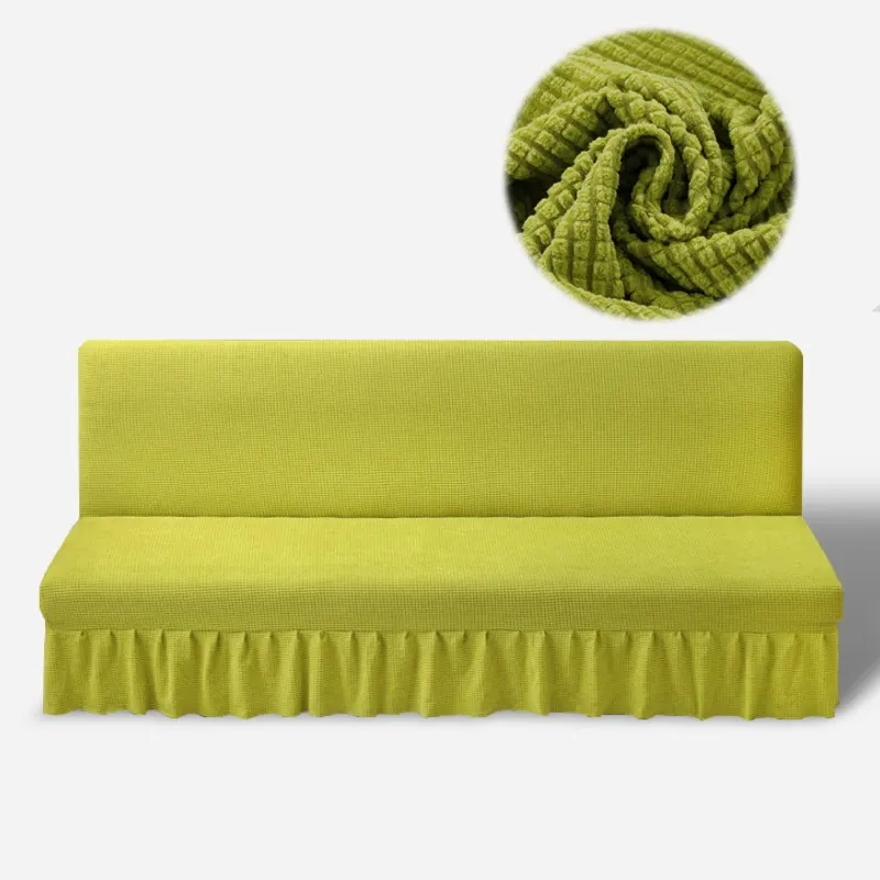 Jacquard Fabric Elastic Armrestless Sofa Bed Cover