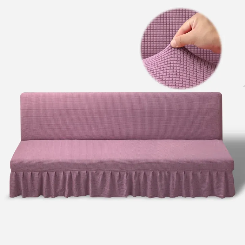 Jacquard Fabric Elastic Armrestless Sofa Bed Cover