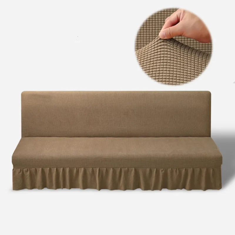 Jacquard Fabric Elastic Armrestless Sofa Bed Cover