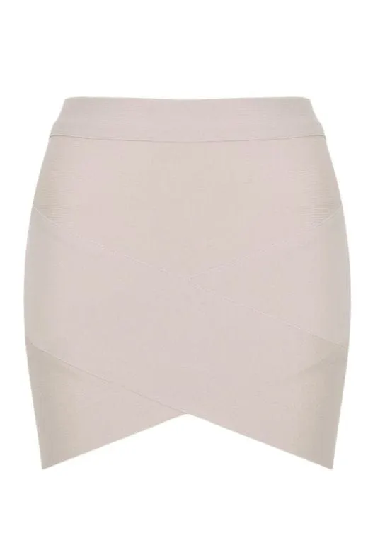 Jay High Waist Bandage Mini Skirt - Cream