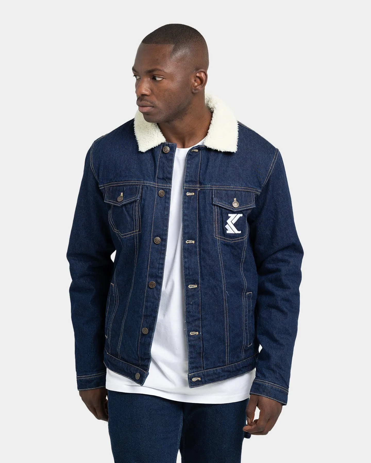 Karl Kani Retro Rinsed Denim Jacket Dark Blue