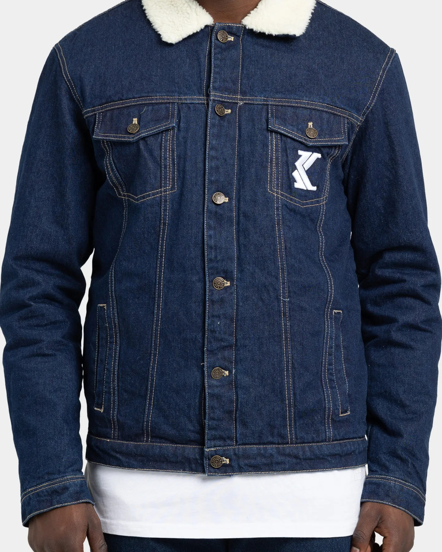 Karl Kani Retro Rinsed Denim Jacket Dark Blue