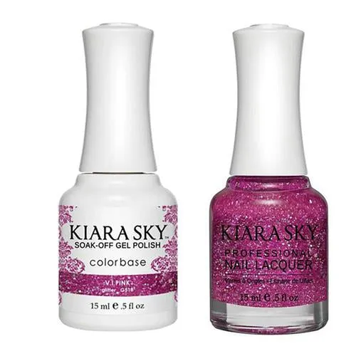 Kiara Sky Classic Gel & Polish Duo - #518 V.I.Pink