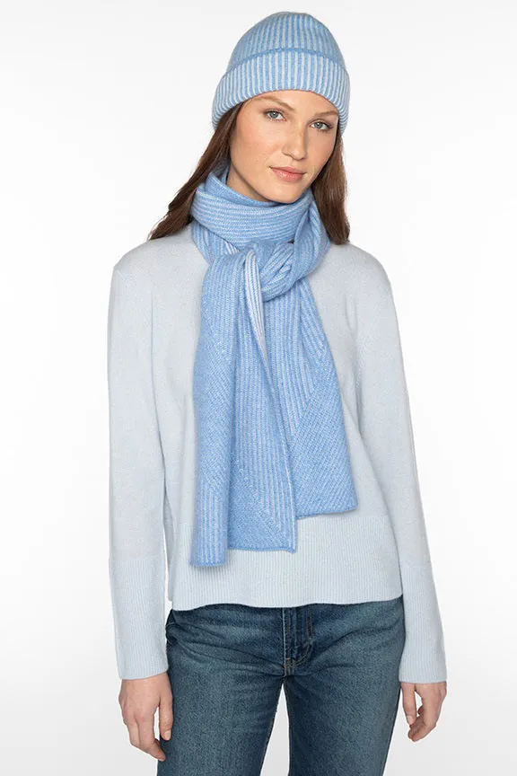 KINROSS CASHMERE - PLATED RIB CASHMERE SCARF