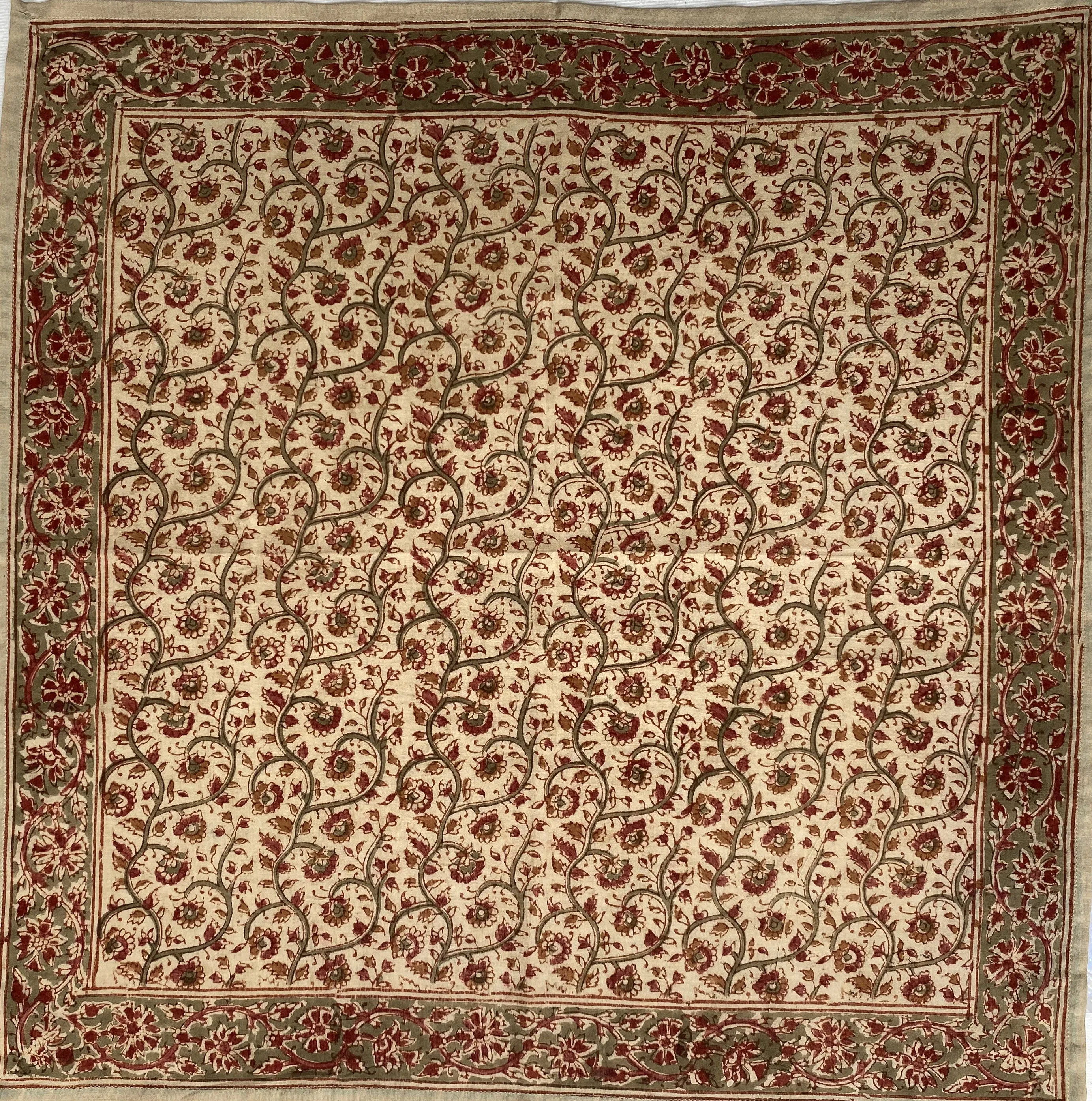 KK1410 Kalamkari Cotton Bandana - Vine (KK1410)