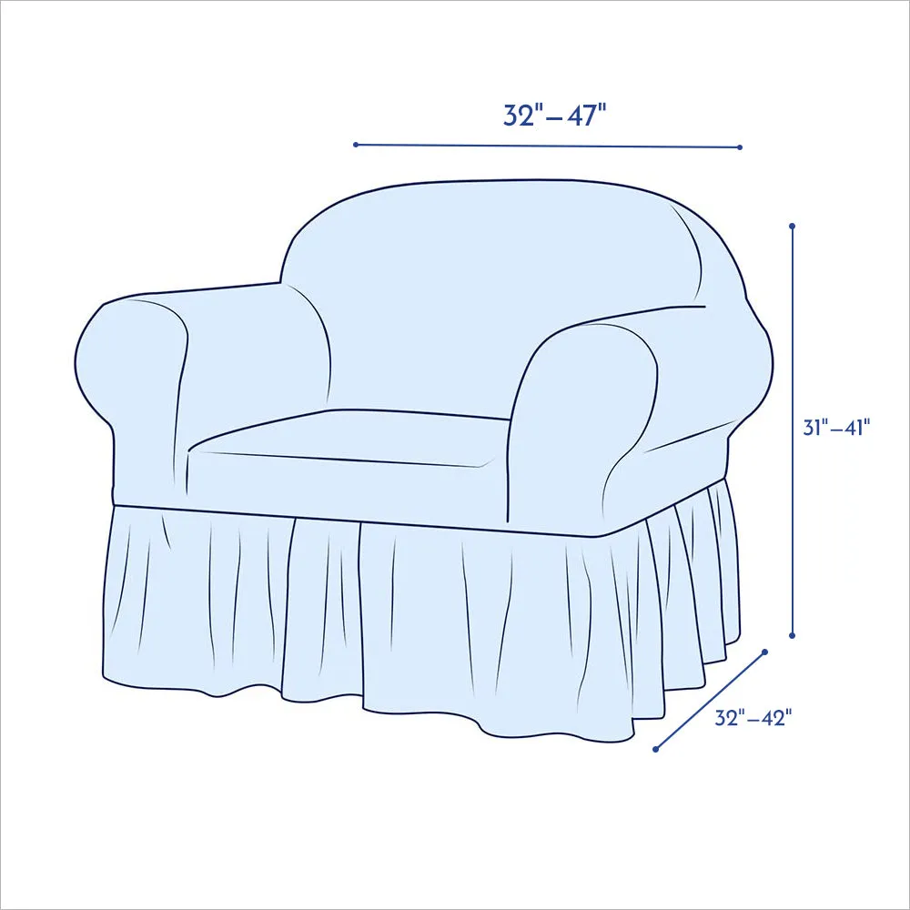 Kourtney Skirt Style Stretch Sofa Slipcover