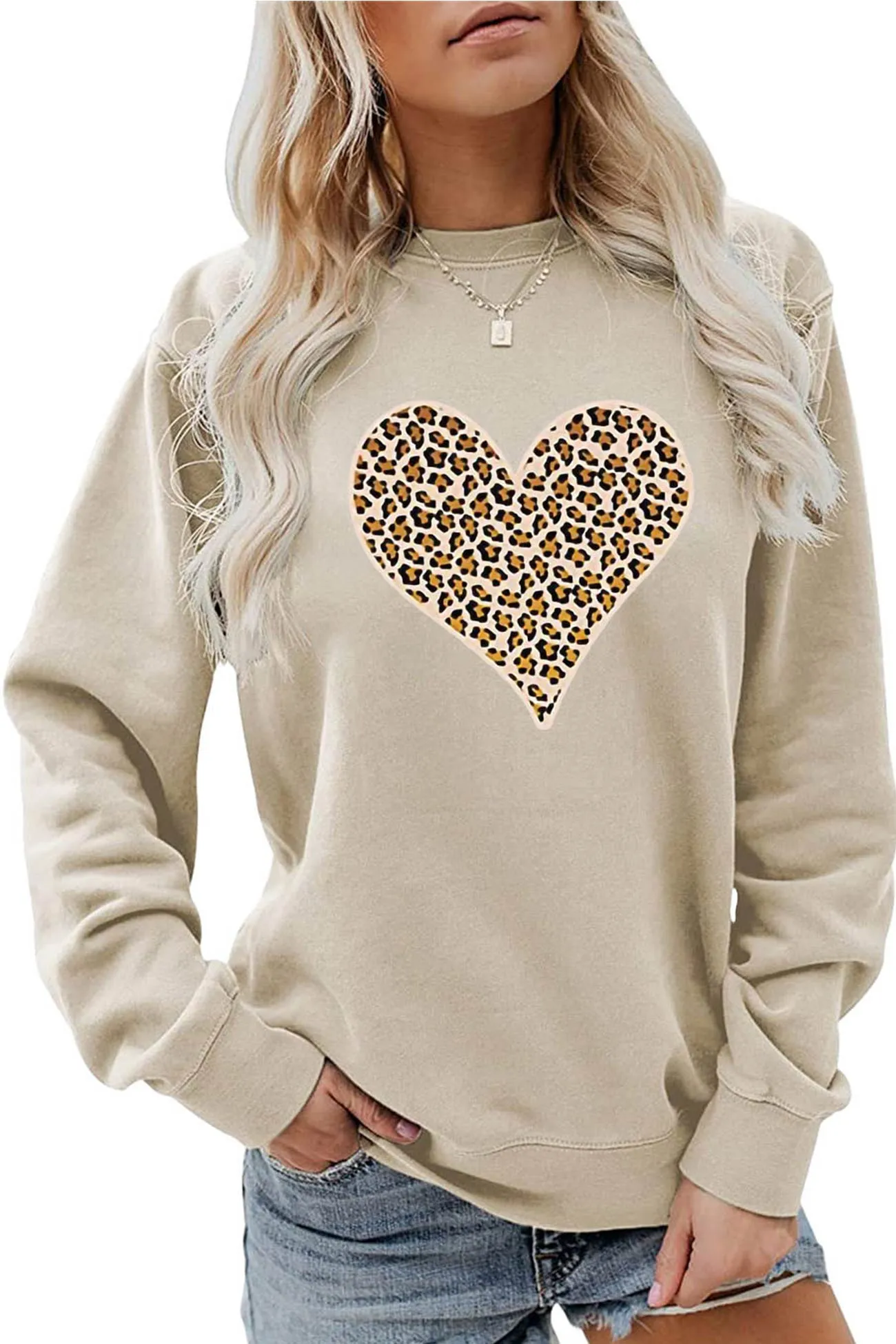 Leopard Print Hearts Sweatshirt