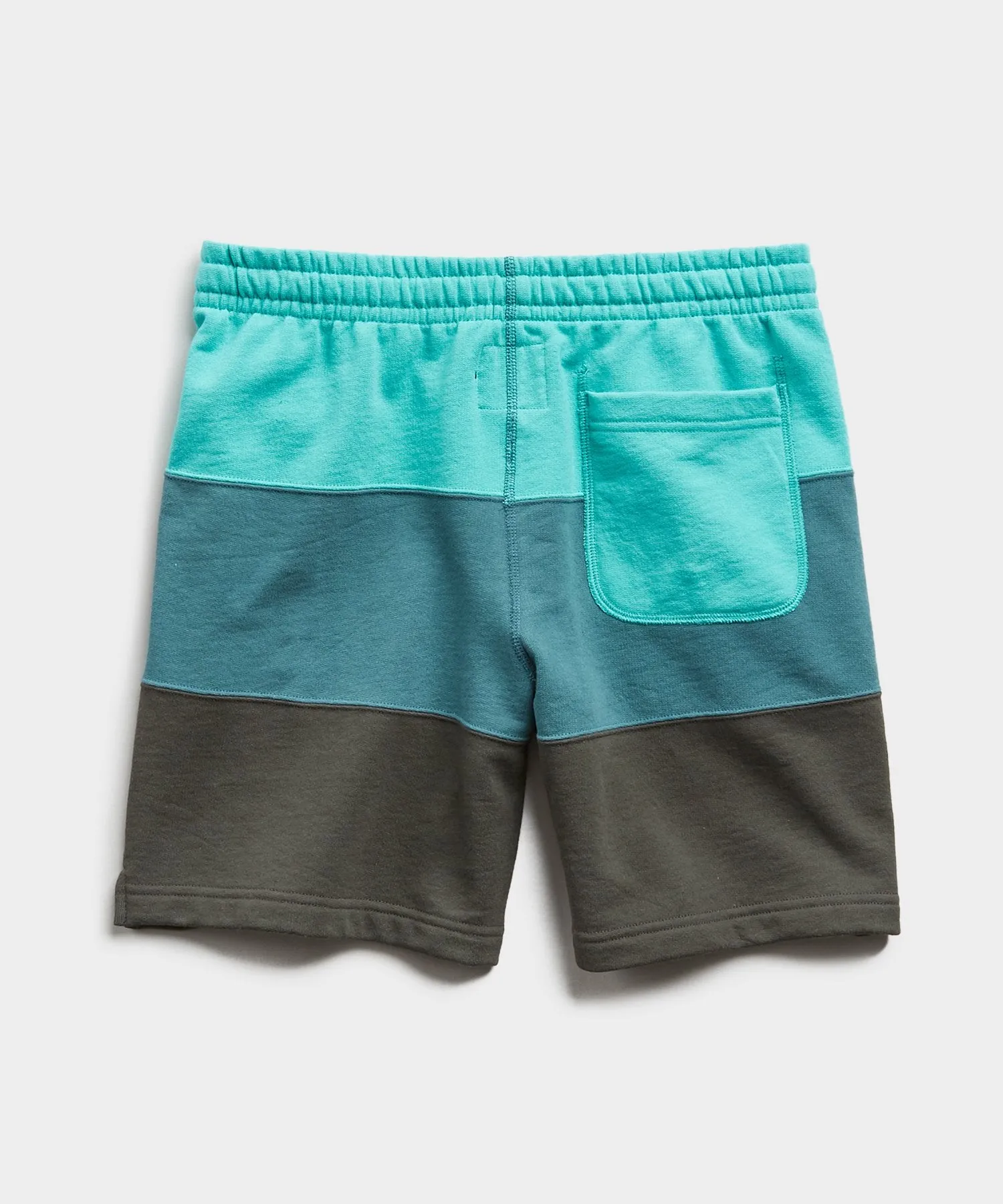 Lightweight Pieced Stripe Warm Up Short in Seafoam