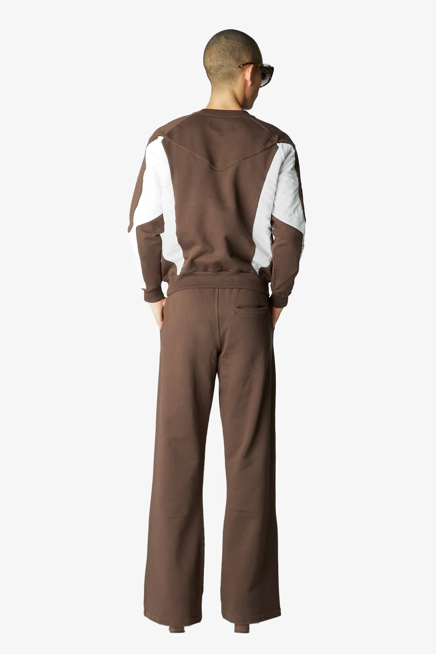 Logo Wide Leg Sweats- Brown