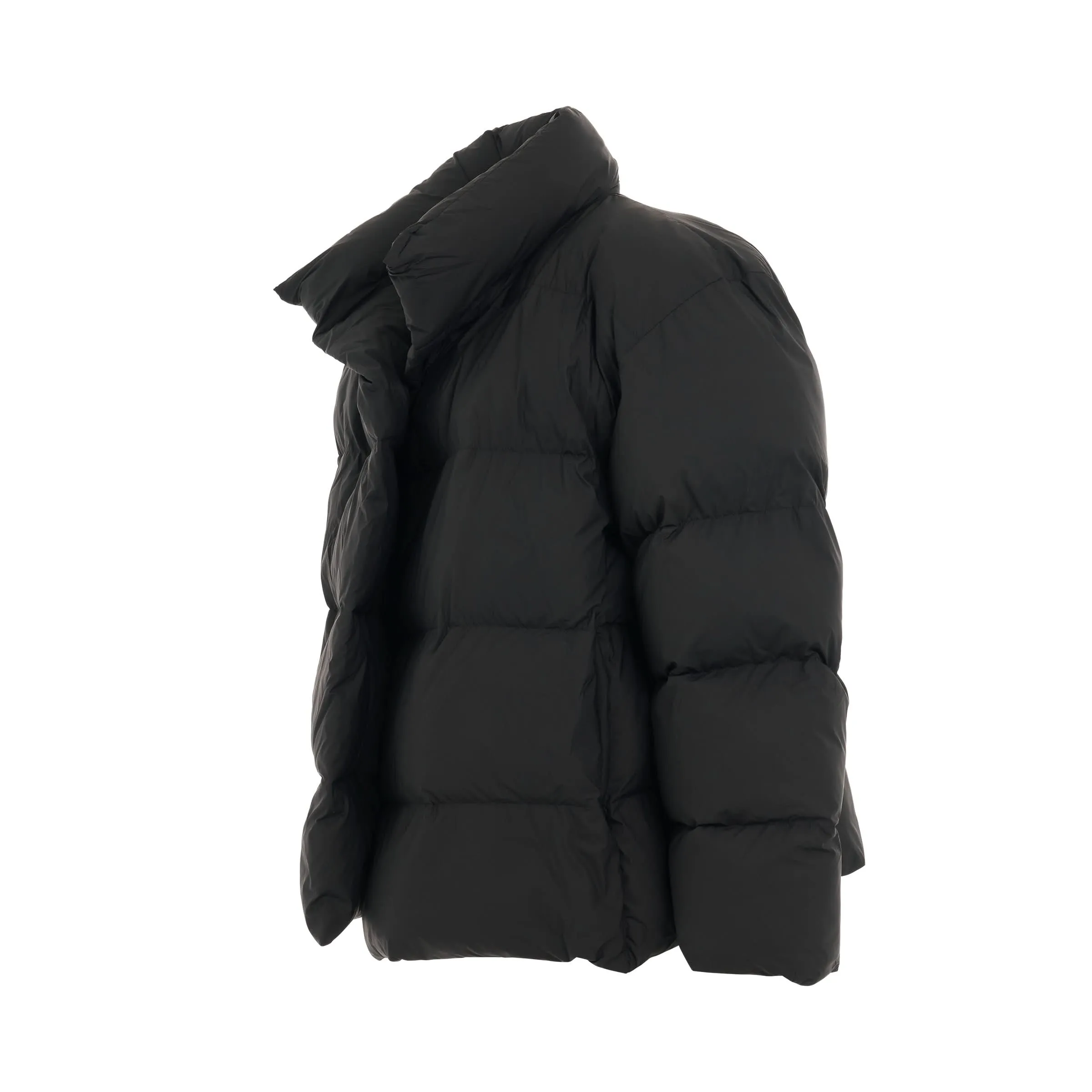 Logo Wrap Puffer Jacket in Black