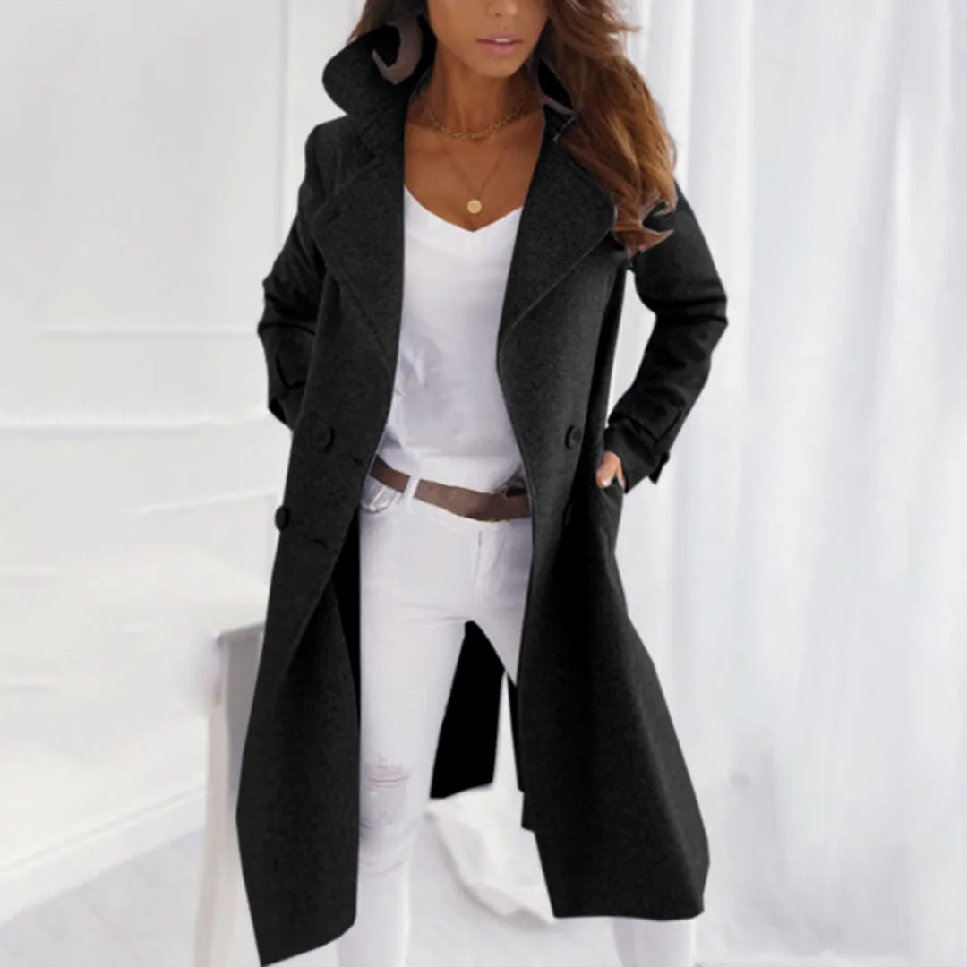 LUCY™ | LONG COAT WITH BUTTONS FOR WOMEN