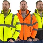 Majestic 75-1382 Hi-Vis Transformer Bomber Jacket Waterproof 8-in-1 Removable Winter Liner ANSI 3