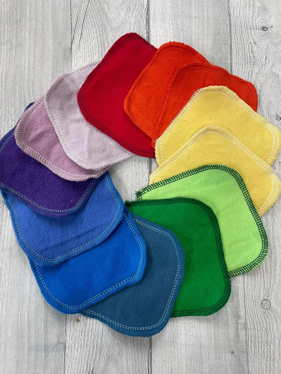 MamaBear Reusable Cloth Wipes (Unpaper) Set - Baker's Dozen - Solid Sets