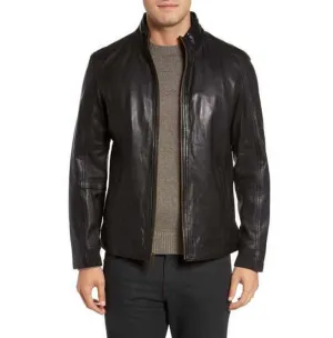 Men Black Biker Jacket, Men Fashion Motorcycle Leather Jacket, Men Jackets