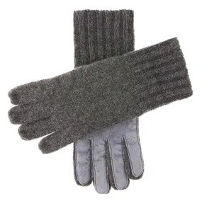 Men's Cashmere Knitted Gloves with Suede Palm Patch