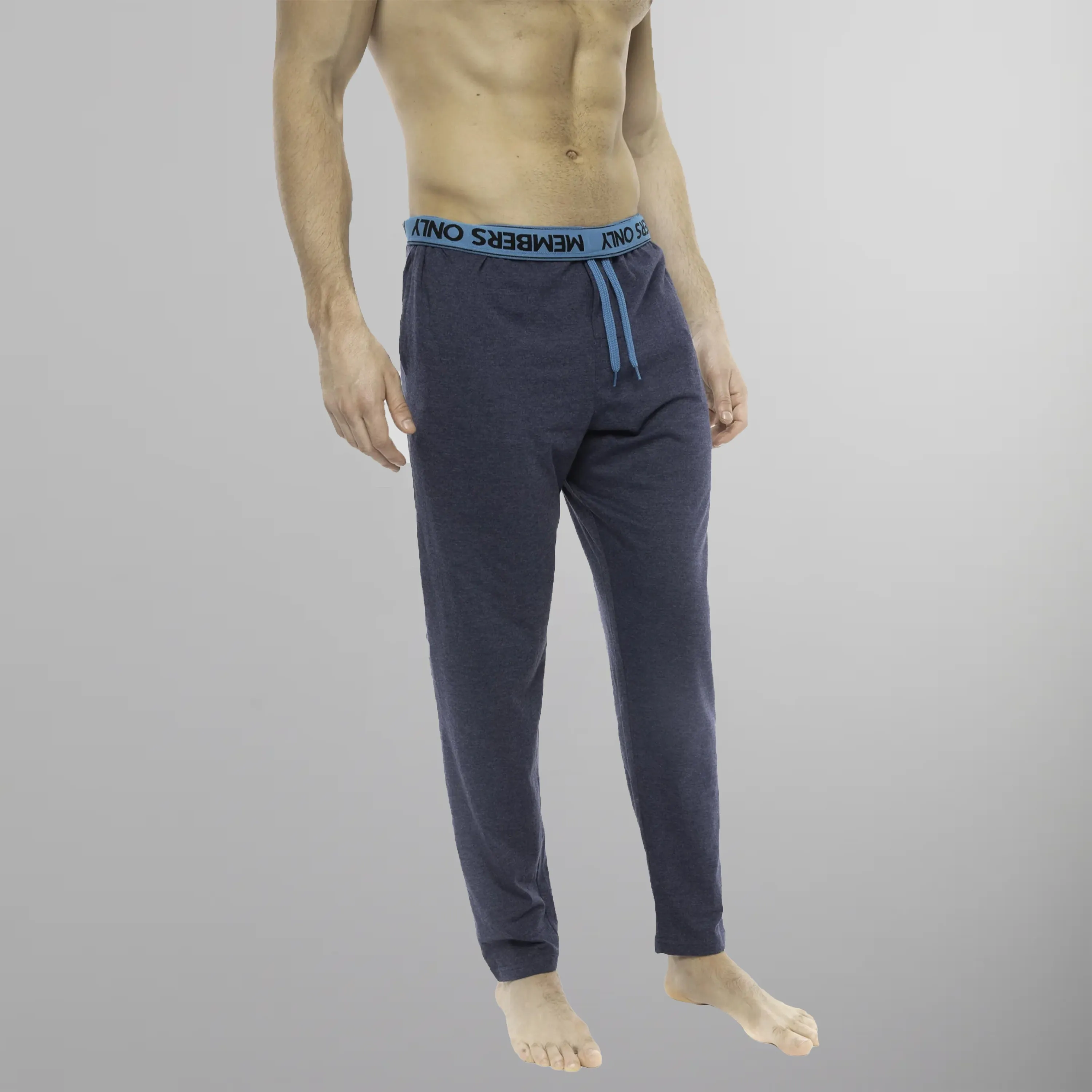 Men's Heather Contrast Elastic Sleep Pants - Blue Turq - FINAL SALE