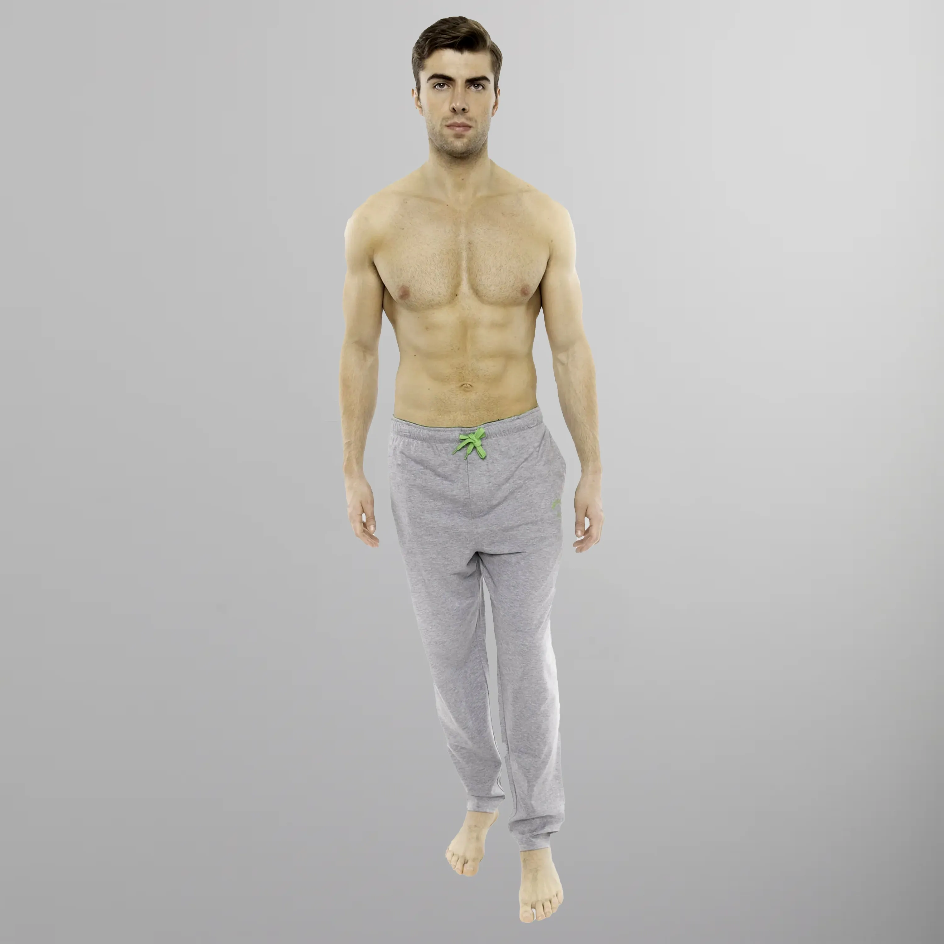 Men's Heather Contrast Elastic Sleep Pants - Grey Green - FINAL SALE