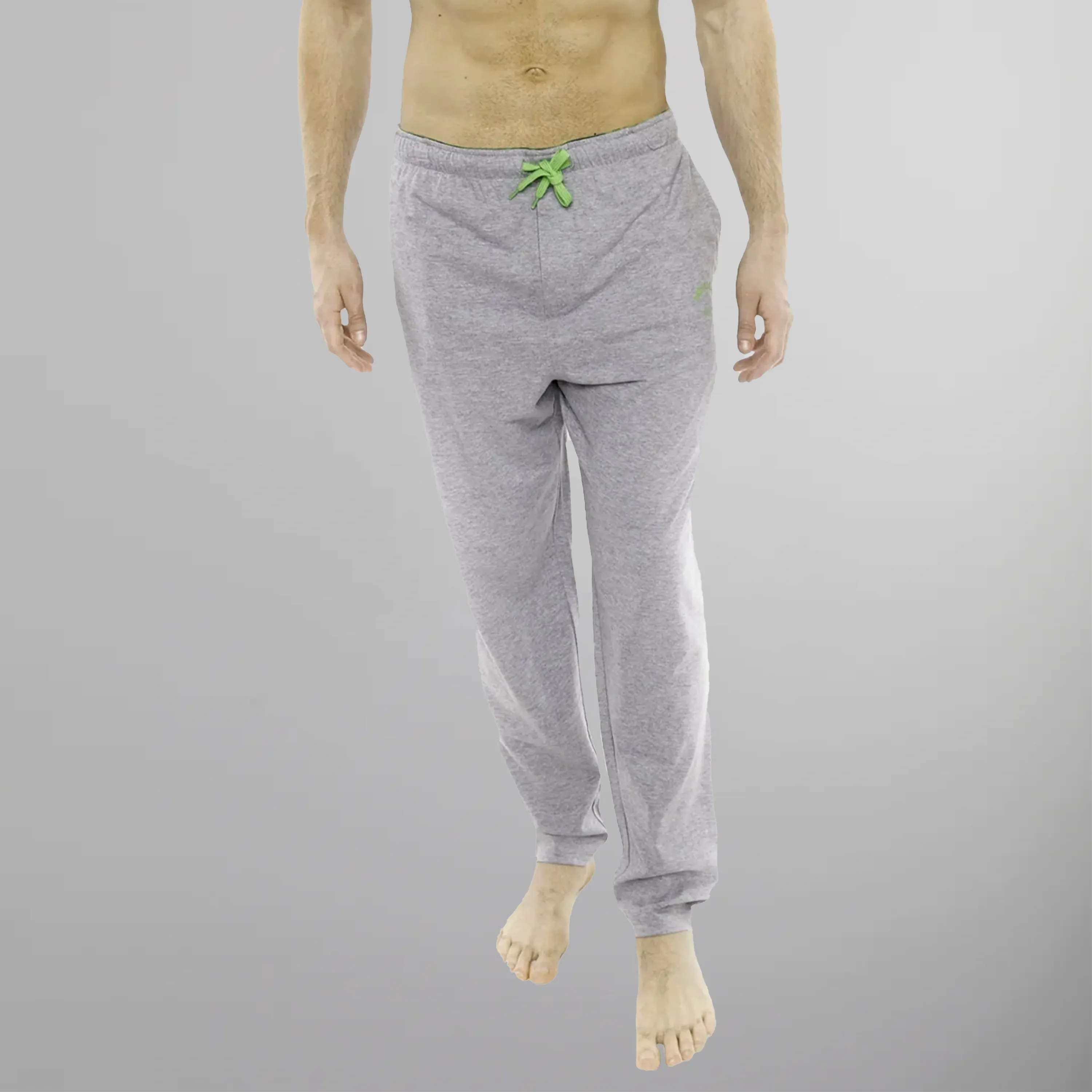 Men's Heather Contrast Elastic Sleep Pants - Grey Green - FINAL SALE