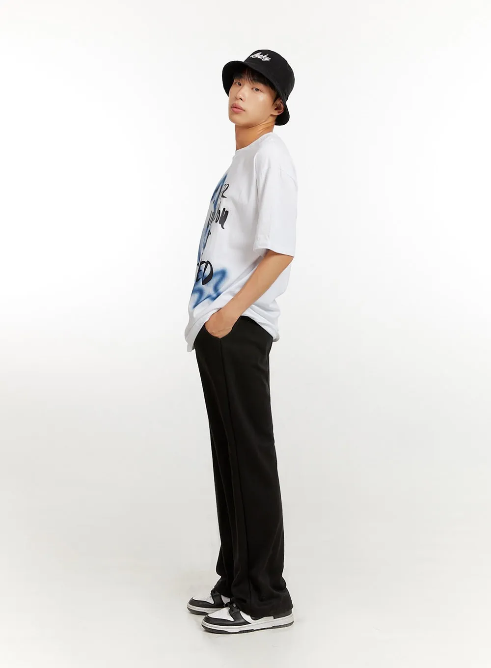 Men's Solid Sweatpants (Black) IU427