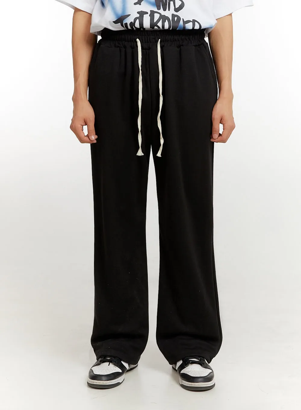 Men's Solid Sweatpants (Black) IU427