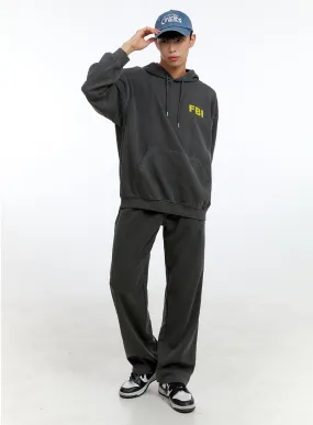 Men's Washed Cotton Sweatpants (Black) IG422