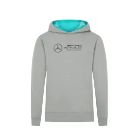 Mercedes AMG Petronas F1 Kids Large Logo Hoodie - Youth Grey