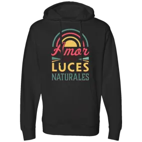 Midweight Men's Hooded Sweatshirt, Amor con Luces Naturales