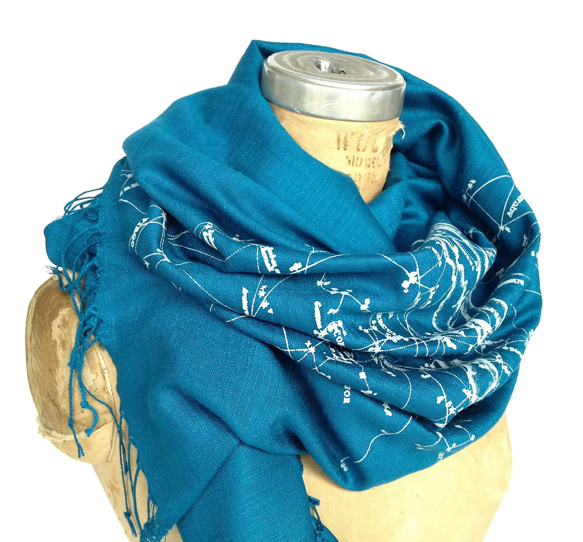 Milky Way Star Chart Scarf, bamboo pashmina