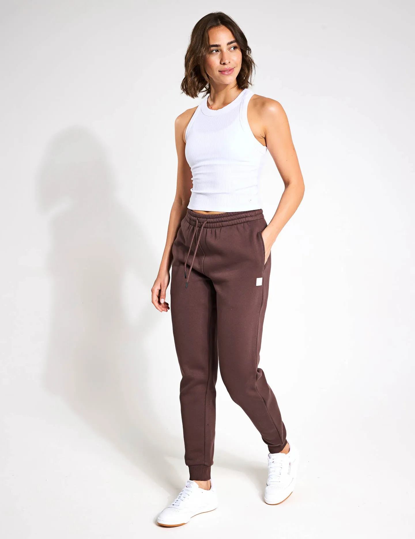 Millie Slim Fleece Track Pant - Oak